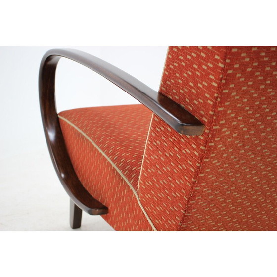 Image 1 of Vintage beechwood and fabric armchair by Jindich Halabala, Czechoslovakia 1960