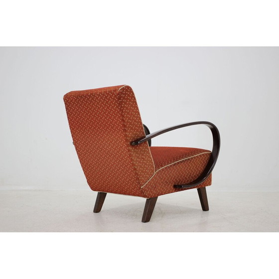 Image 1 of Vintage beechwood and fabric armchair by Jindich Halabala, Czechoslovakia 1960