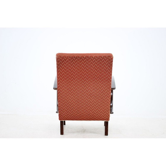 Image 1 of Vintage beechwood and fabric armchair by Jindich Halabala, Czechoslovakia 1960