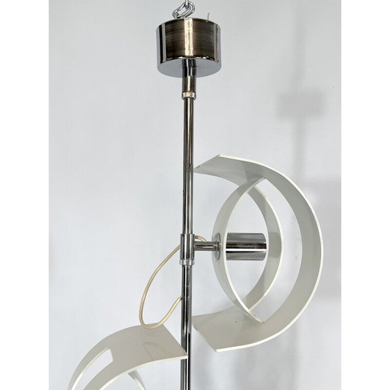 Image 1 of Vintage Italian chrome chandelier by Stilux Milano, 1960s