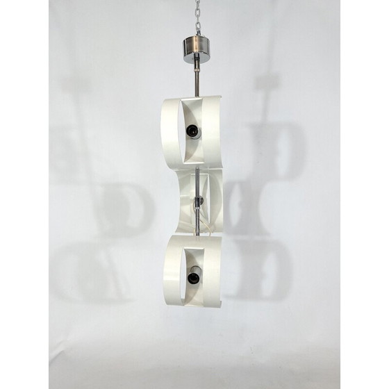 Image 1 of Vintage Italian chrome chandelier by Stilux Milano, 1960s