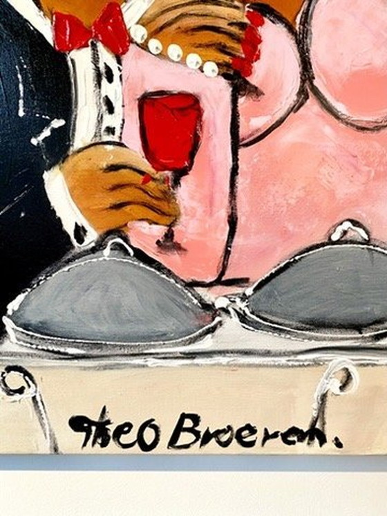 Image 1 of Theo Broeren "Pianoconcert" - Original Painting On Canvas - 100Cm X 120Cm - With Certificate Of Authenticity