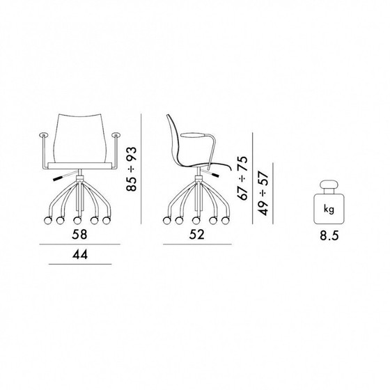 Image 1 of Office Chair - Vico Magistretti - Kartell Italy - 1996 The Maui Office Chair With Armrests Was Designed By Vico Magi