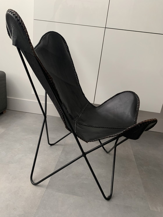 Image 1 of Vintage leather black Butterfly chair