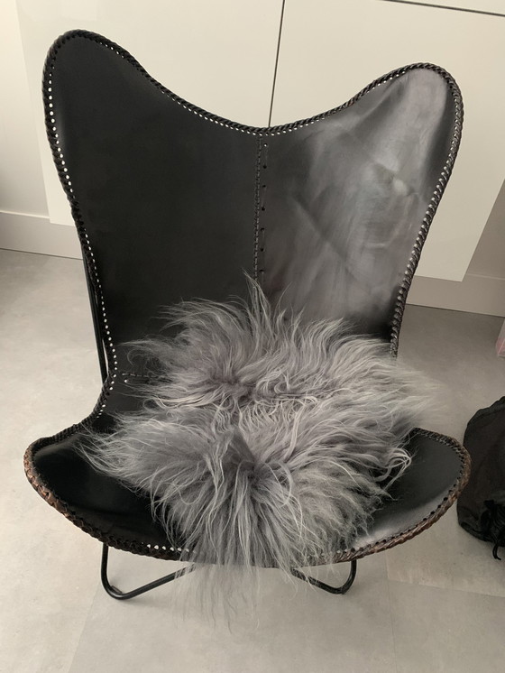 Image 1 of Vintage leather black Butterfly chair