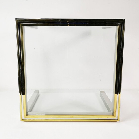 Image 1 of Vintage Flaminia coffee table in chrome metal and brass, Italy 1970