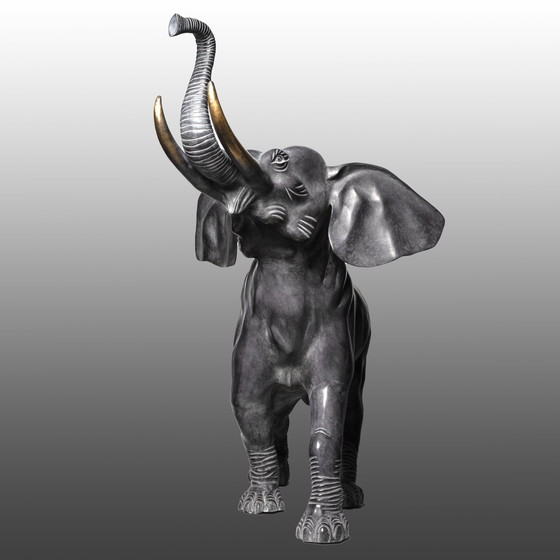 Image 1 of Large Bronze Elephant