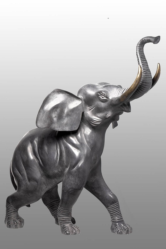 Image 1 of Large Bronze Elephant