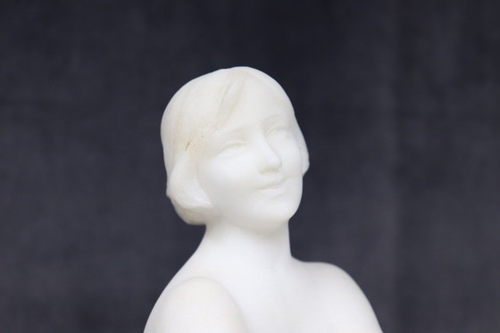 Image 1 of Art Deco Sculpture In White Marble