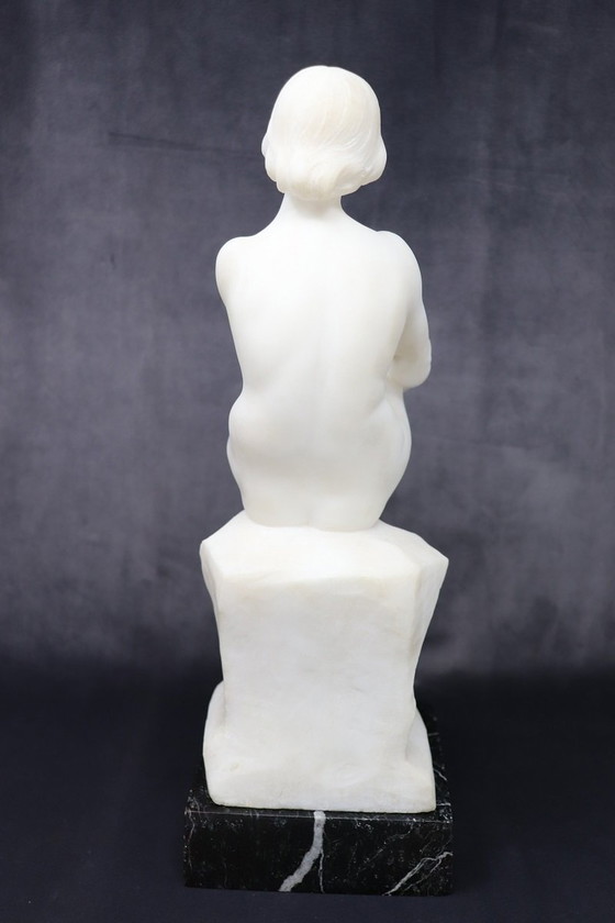 Image 1 of Art Deco Sculpture In White Marble