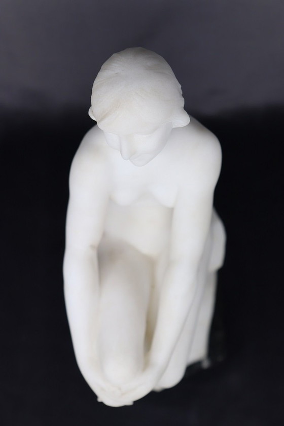 Image 1 of Art Deco Sculpture In White Marble