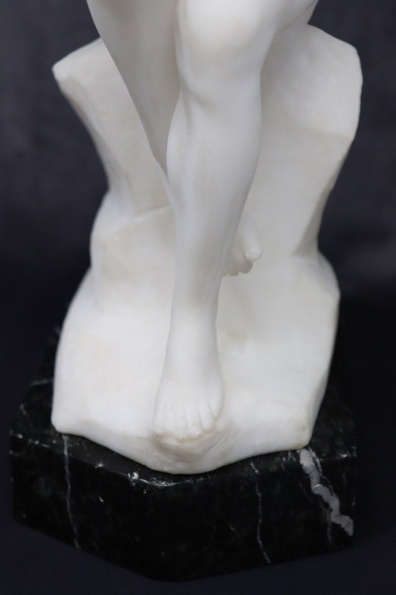 Image 1 of Art Deco Sculpture In White Marble