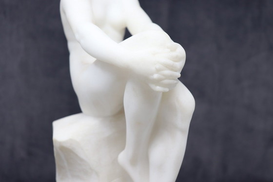 Image 1 of Art Deco Sculpture In White Marble