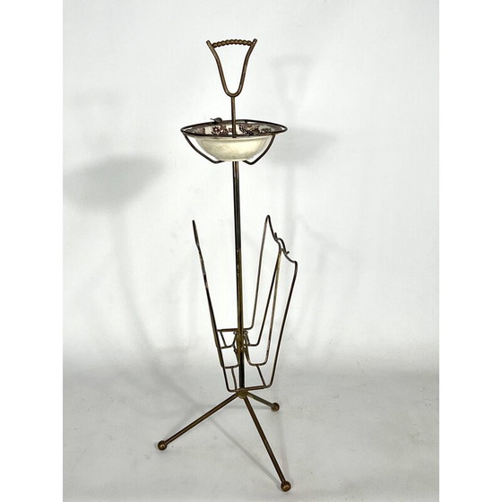 Image 1 of Vintage brass magazine rack, Italy 1950s