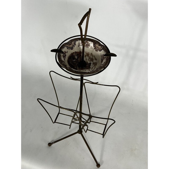 Image 1 of Vintage brass magazine rack, Italy 1950s