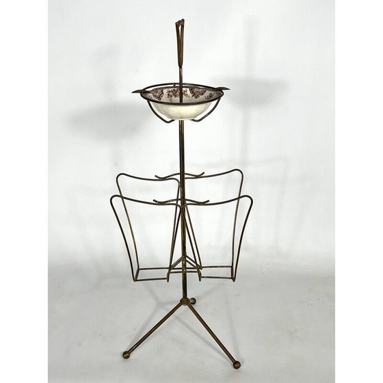 Image 1 of Vintage brass magazine rack, Italy 1950s