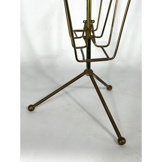 Image 1 of Vintage brass magazine rack, Italy 1950s