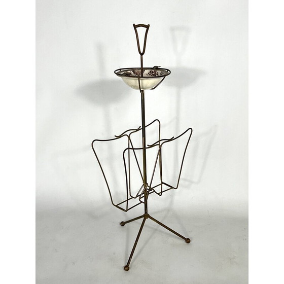 Image 1 of Vintage brass magazine rack, Italy 1950s