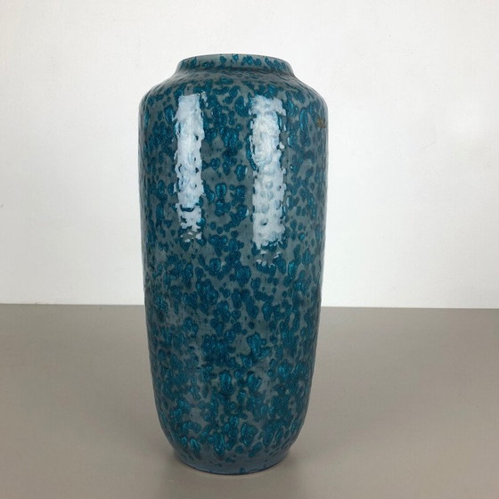 Image 1 of Large vintage Pottery Super Fat Lava Multi-Color Vase by Scheurich 1970s
