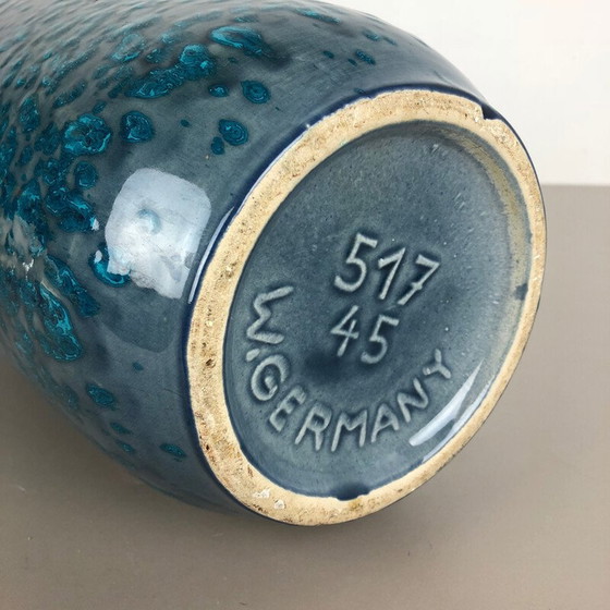 Image 1 of Large vintage Pottery Super Fat Lava Multi-Color Vase by Scheurich 1970s