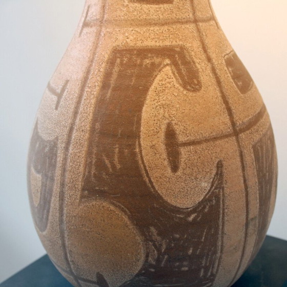 Image 1 of Lampada da tavolo vintage in ceramica con decorazioni geometriche, 1960