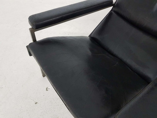 Rob Parry for Gelderland black leather lounge chair, The Nerherlands 1960's