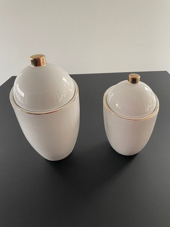 Image 1 of 2X Saturn Pot Hush Living White Ceramic (Large & Small Model)