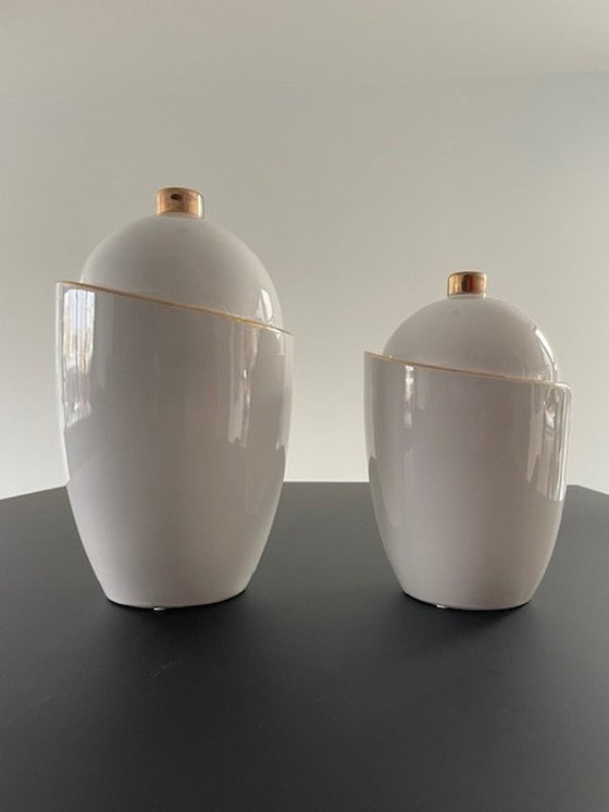 Image 1 of 2X Saturn Pot Hush Living White Ceramic (Large & Small Model)