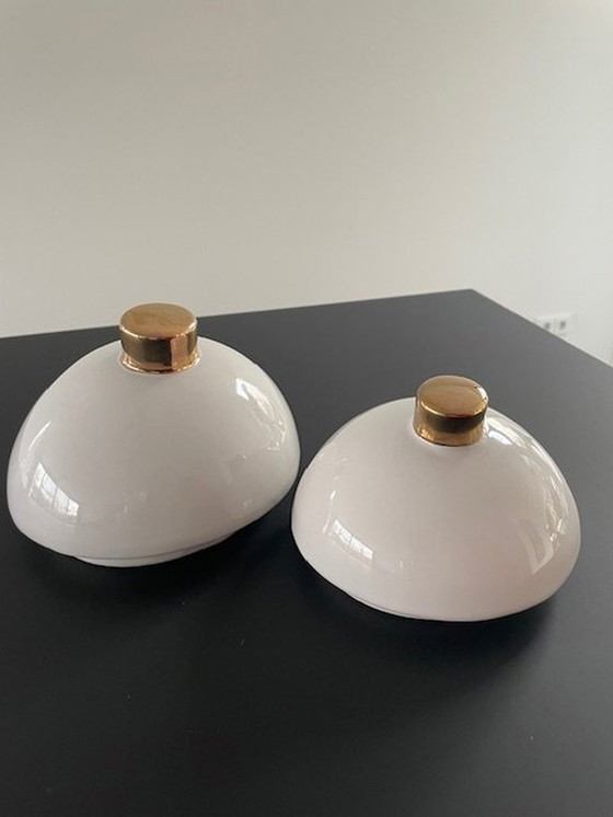 Image 1 of 2X Saturn Pot Hush Living White Ceramic (Large & Small Model)