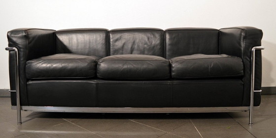 Image 1 of Cassina LC2 Le Corbusier 3-seater sofa black leather