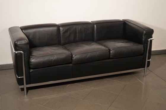 Image 1 of Cassina LC2 Le Corbusier 3-seater sofa black leather