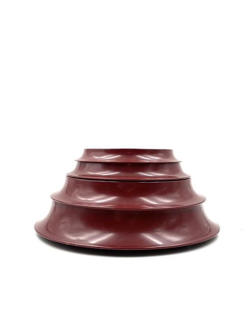 Sculptural Pagoda Shaped Stacked Brass Trays / Vide Poche, Angelo Mangiarotti Italy 1970S