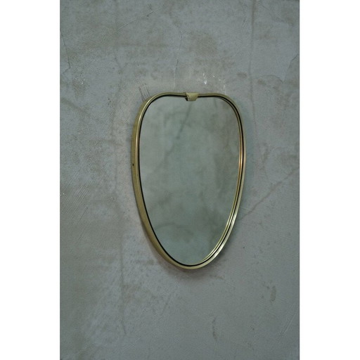 Specchio vintage a forma di cuore in alluminio, Italia 1960