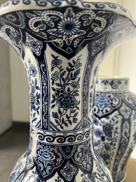 Image 1 of Set Of 2 Delft Vases