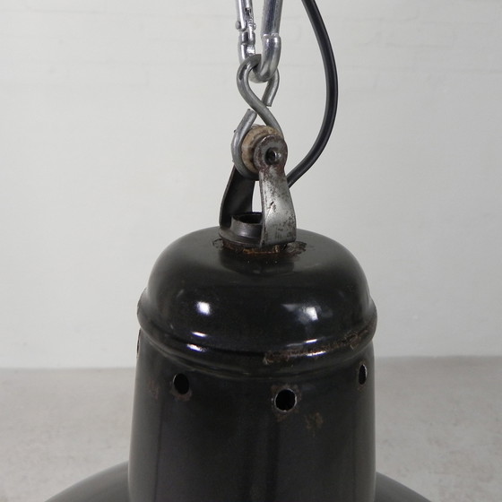 Image 1 of Industrial Pendant Lamp With Enameled Steel Shade