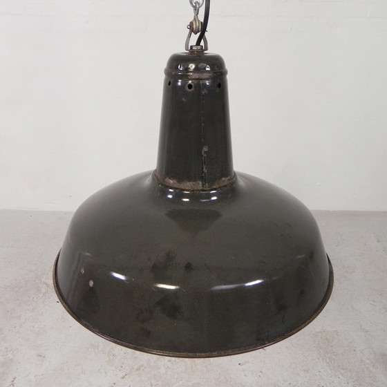 Image 1 of Industrial Pendant Lamp With Enameled Steel Shade