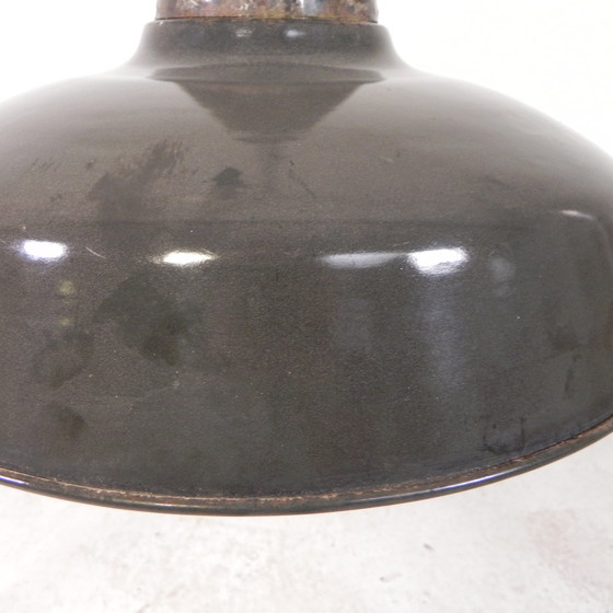 Image 1 of Industrial Pendant Lamp With Enameled Steel Shade