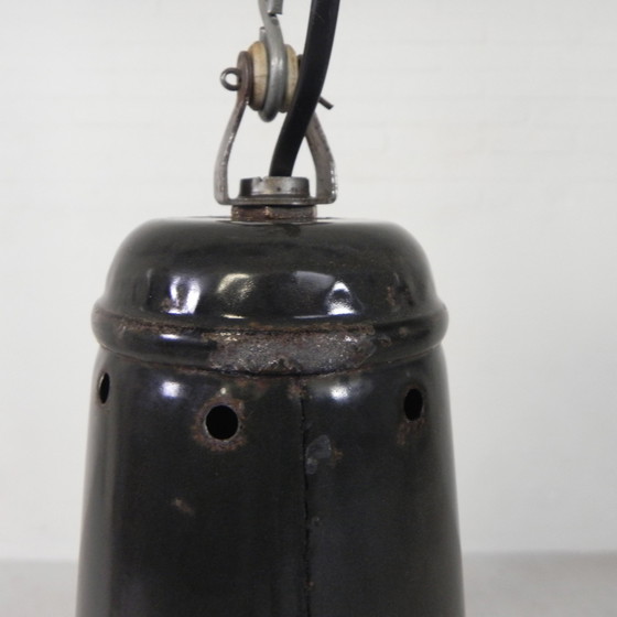 Image 1 of Industrial Pendant Lamp With Enameled Steel Shade