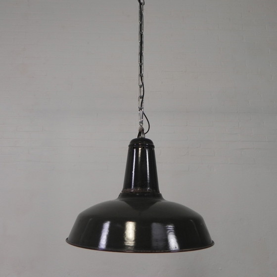 Image 1 of Industrial Pendant Lamp With Enameled Steel Shade