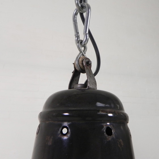 Image 1 of Industrial Pendant Lamp With Enameled Steel Shade