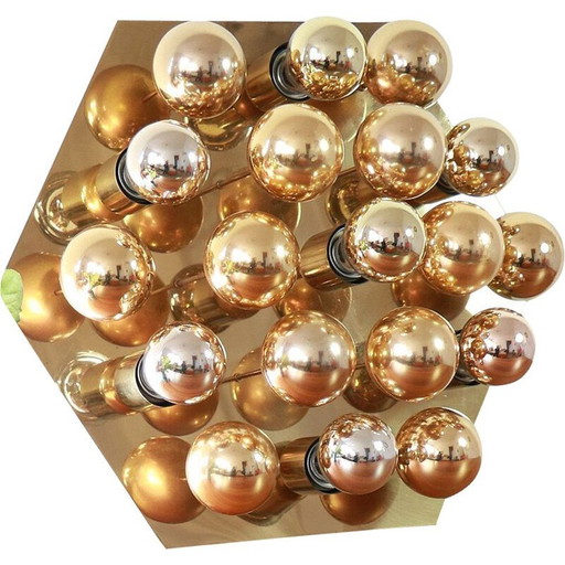 Hollywood Regency vintage gold wall lamp by Cosack, 1970s