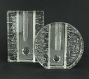 Set di 2 vasi Solifleur Block Walther Glas anni '60 e '70, vasi con composizione Op Art