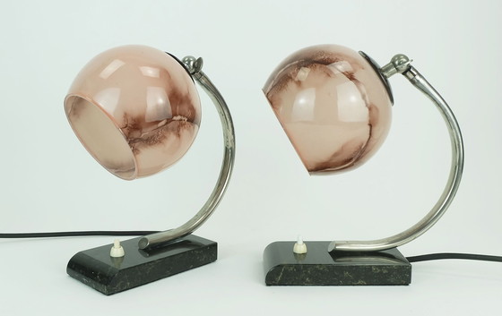 Image 1 of Pair Of 1930'S German Art Deco Bauhaus Table Lamps Bedside Lamps