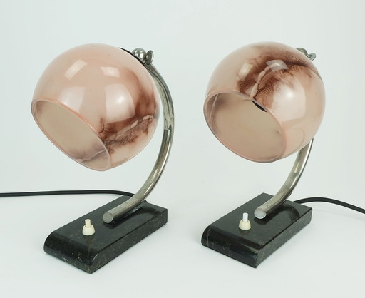 Pair Of 1930'S German Art Deco Bauhaus Table Lamps Bedside Lamps