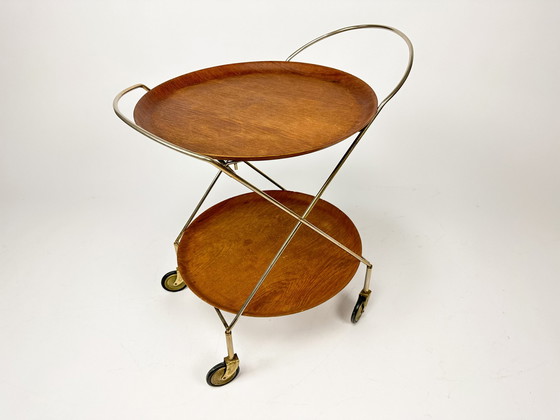 Image 1 of Mid Century 1950S Two Tray Serving / Butlers / Cocktail Trolley By Ary Sweden