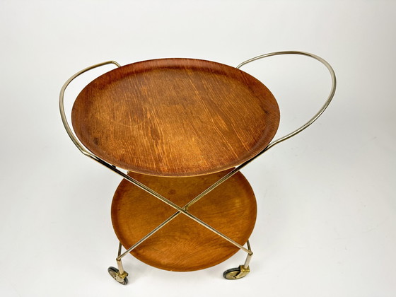 Image 1 of Mid Century 1950S Two Tray Serving / Butlers / Cocktail Trolley By Ary Sweden