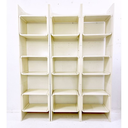 Vintage white lacquer shelves, Italy 1970