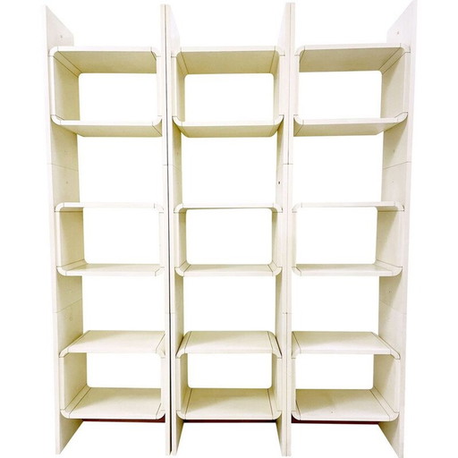 Vintage white lacquer shelves, Italy 1970