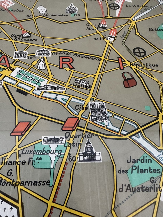 Image 1 of Plan de ville XL vintage Paris