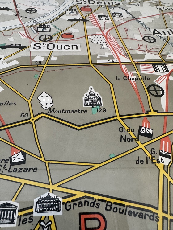 Image 1 of Mappa stradale XL vintage di Parigi